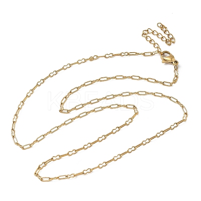 304 Stainless Steel Peanut Link Chain Necklaces for Women NJEW-U050-03G-1