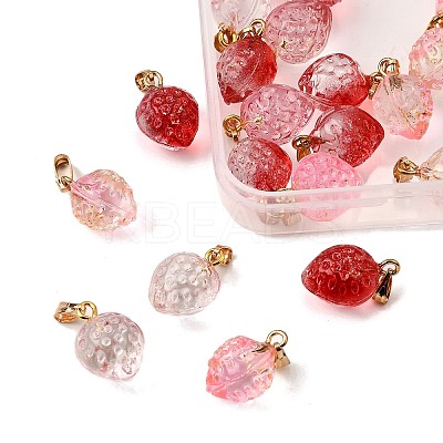 30Pcs 3 Colors Two Tone Transparent Spray Painted Glass Pendants GLAA-FP0001-27-1