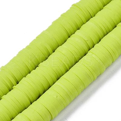 Flat Round Handmade Polymer Clay Beads CLAY-R067-10mm-10-1