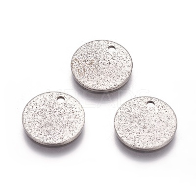 Tarnish Resistant 304 Stainless Steel Textured Pendants STAS-I098-01-12mm-P-1