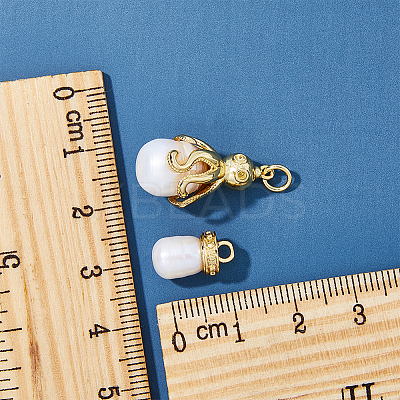 8Pcs 4 Styles Shell Pearl Pendants KK-DC0002-79-1