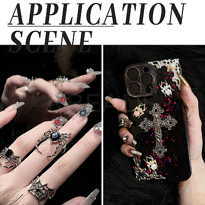 36Pcs 9 Colors Alloy Rhinestone Cabochons FIND-SP0004-45-1
