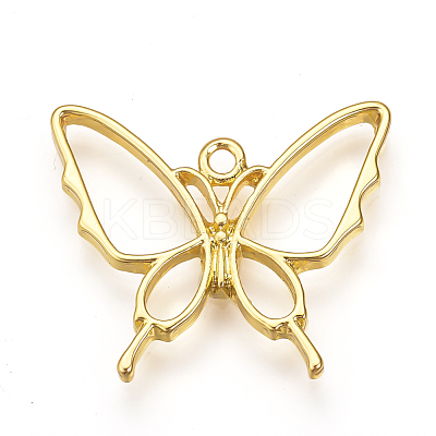 Rack Plating Alloy Open Back Bezel Pendants PALLOY-Q351-37G-FF-1