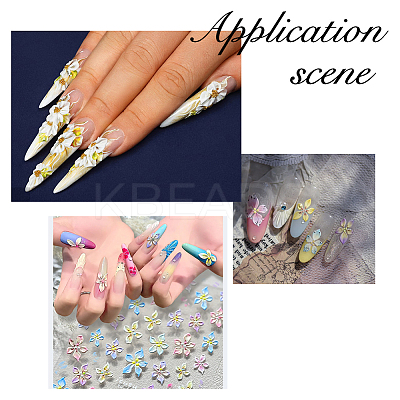5Pcs 5 Styles PVC Nail Art Stickers Decals MRMJ-FH0001-51-1