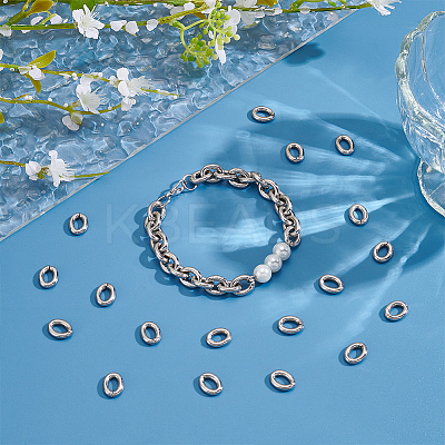 100Pcs 304 Stainless Steel Open Jump Rings STAS-UN0063-41A-1