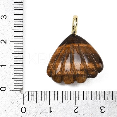 Natural Tiger Eye Carved Pendants G-G330-02G-10-1