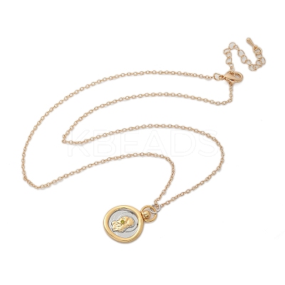 Brass Twelve Constellations Tarot Pendant Necklaces LS-NJEW-Q006-01H-G-1