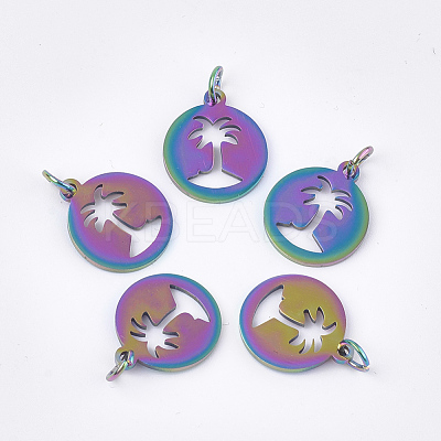 Ion Plating(IP) 201 Stainless Steel Pendants STAS-S105-JN157-1