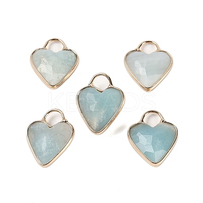 Natural Flower Amazonite Faceted Pendans KK-L218-005G-05-1