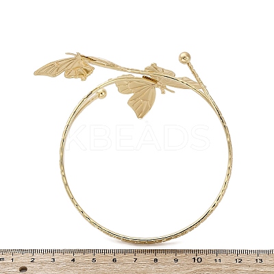 Butterfly Alloy Arm Cuff Bangles for Girl Women LS-AJEW-A063-01H-G-1