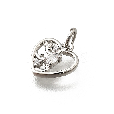 Brass Micro Pave Cubic Zirconia Charms KK-P295-25P-1