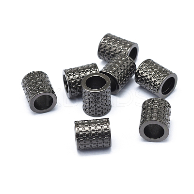 Rack Plating Brass European Beads KK-O125-07B-1