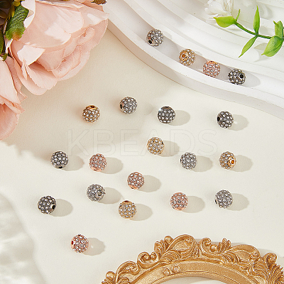 20Pcs 4 Colors Alloy Rhinestone Beads FIND-PA0001-20-1