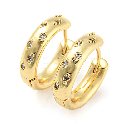 Rack Plating Brass Micro Pave Cubic Zirconia Half Hoop Earrings for Women EJEW-F326-11G-1