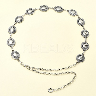 Oval Link Chain Waist Chains AJEW-CJC0006-03AS-1