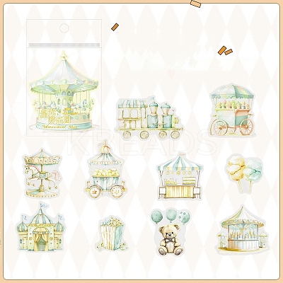 20Pcs PET Self-adhesive Amusement Park Theme Decorative Tapes STIC-P016-B03-1