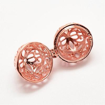 Brass Diffuser Locket Pendants KK-P100-40RG-RS-1