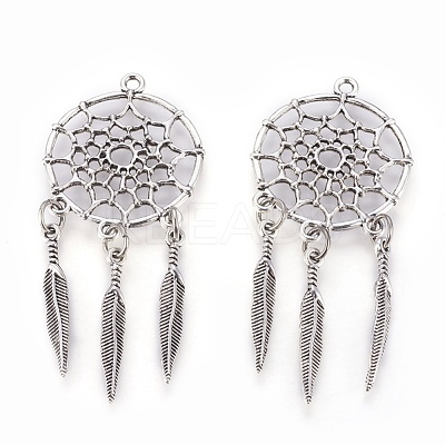 Tibetan Style Alloy Pendants TIBE-Q054-14AS-RS-1