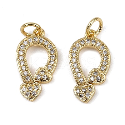 Brass Micro Pave Cubic Zirconia Pendants KK-I358-058B-G-1