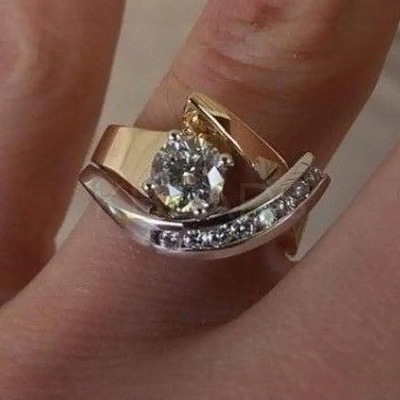 Brass Micro Pave Clear Cubic Zirconia Finger Rings FS-WG8456F-05-1