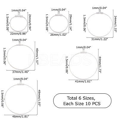 304 Stainless Steel Hoop Earrings STAS-UN0017-83P-1