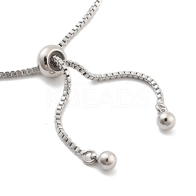 Brass Pave Clear Cubic Zirconia Square Box Chain Slider Bracelets BJEW-YWC0002-10A-P-1