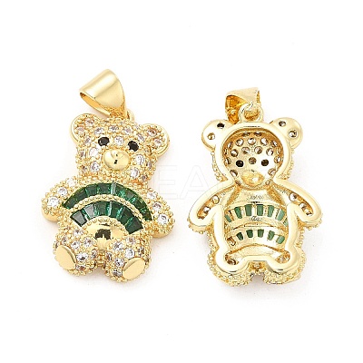 Brass Micro Pave Cubic Zirconia Pendants KK-H441-05D-G-1