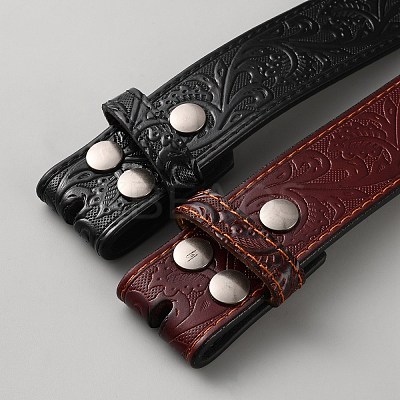 2Pcs 2 Colors Cowboy Theme Cowhide Floral Embossed Corset Belts AJEW-WH20097-074A-1
