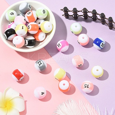 30Pcs Opaque Acrylic Beads OACR-YW0003-63-1
