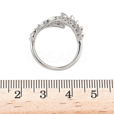Brass Micro Pave Cubic Zirconia Cuff Rings for Women RJEW-D322-05P-1
