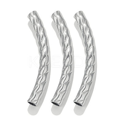 304 Stainless Steel Curved Tube Beads LS-STAS-M071-03E-P-1