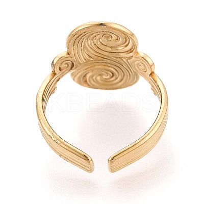 Adjustable Ion Plating(IP) 304 Stainless Steel Cuff Open Rings for Women RJEW-N052-24G-1