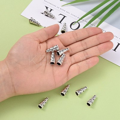 Tibetan Style Alloy Bead Cone X-TIBEB-00821-AS-R-1