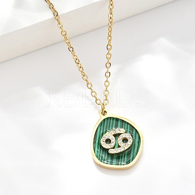 304 Stainless Steel Micro Pave Cubic Zirconia constellation Pendant Necklaces NJEW-R021-01G-04-1