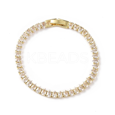 Cubic Zirconia Tennis Bracelet BJEW-L652-24G-02-1