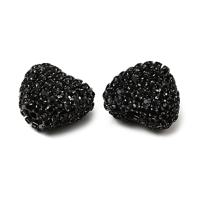 Sparkling Acrylic Heart Beads with Rhinestone Embellishment LS-OACR-NH0001-02A-08-1