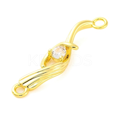 Brass Pave Clear Cubic Zirconia Connector Charms LS-KK-Z051-03G-1