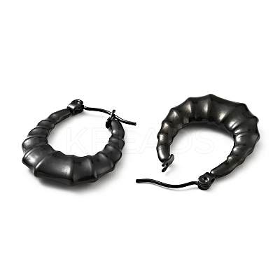 Ion Plating(IP) 304 Stainless Steel Teardrop Hoop Earrings for Women EJEW-G293-12EB-1