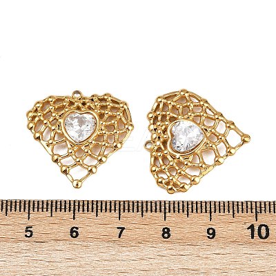 304 Stainless Steel Rhinestone Pendants STAS-L290-52G-1