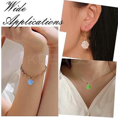 Handmade Nylon Wired Glass Beaded Pendants with Glass Pearl Round Bead PALLOY-CJ00105-1