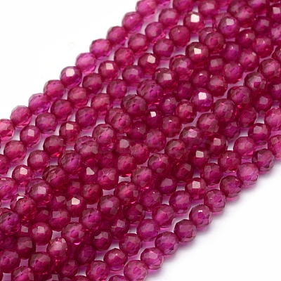 Lab Grown Red Corundum Beads Strands G-E411-40-3mm-1-1