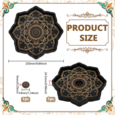 2Pcs 2 Styles Brass & Pine Wooden Incense Burner Holder AJEW-FH0006-22-1