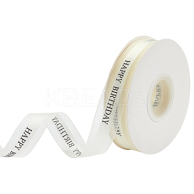 Happy Birthday Polyester Ribbons SRIB-WH0011-341A-1