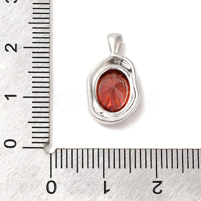 Platinum Brass Micro Pave Cubic Zirconia Pendants KK-U031-02P-02-1