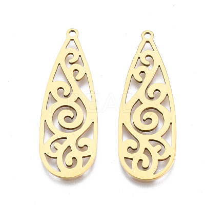 Ion Plating(IP) 201 Stainless Steel Pendants STAS-T044-234G-1