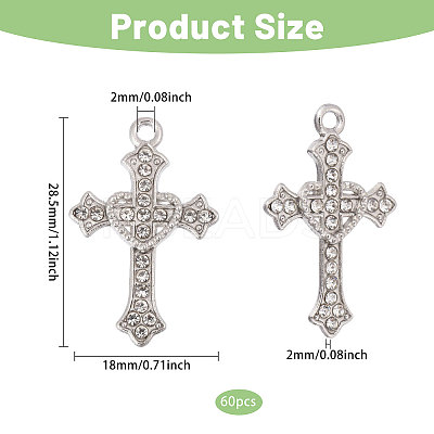 60Pcs Alloy Rhinestone Pendants ALRI-CA0001-14-1