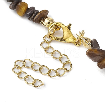 Natural Tiger Eye Anklets AJEW-AN00592-03-1