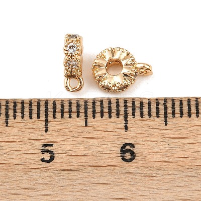 Brass Micro Pave Cubic Zirconia Tube Bails KK-K407-45G-1