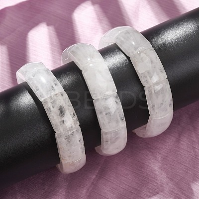 Rectangle Natural Quartz Crystal Beaded Stretch Bracelets for Women Men GG-CBA9ACE-C06-1