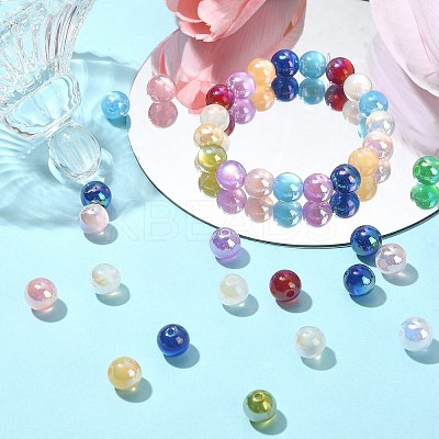 UV Plating Iridescent Acrylic Beads MACR-CJ0001-75-1